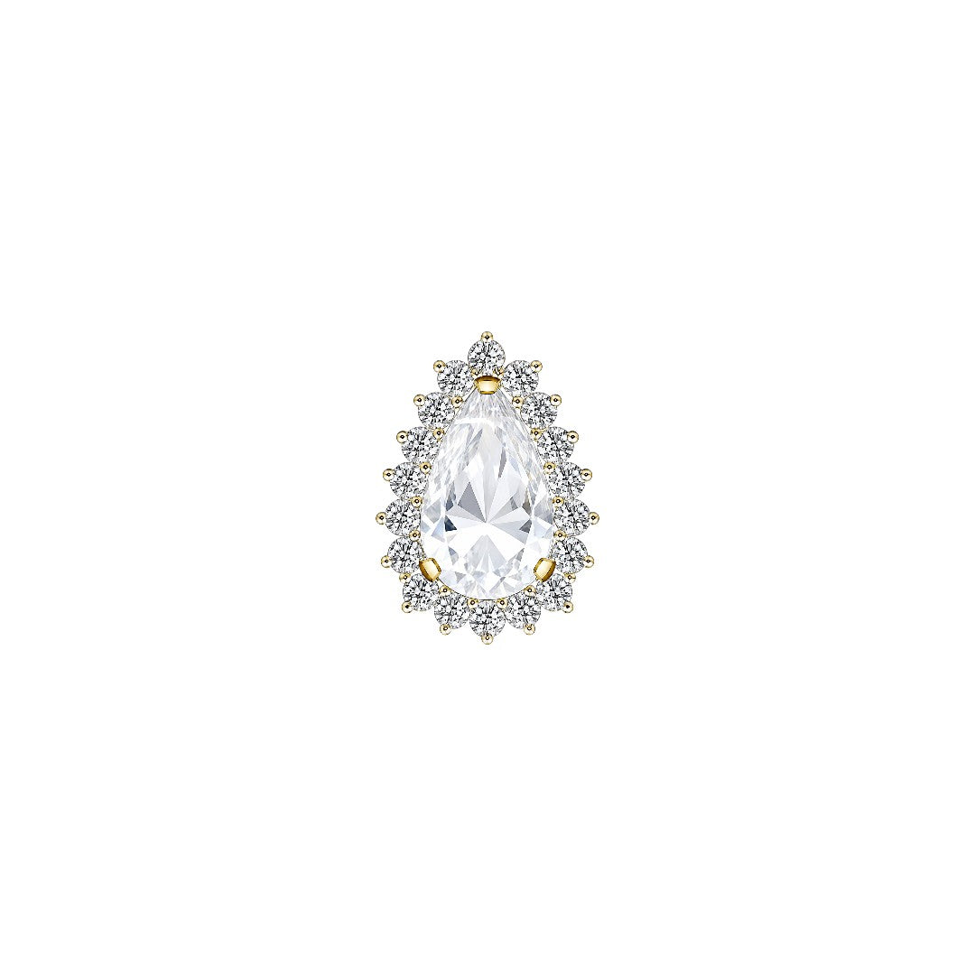 Implant Grade ASTM F136 Titanium Labret Teardrop With Stones Around