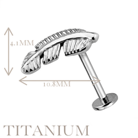 Implant Grade ASTM F136 Titanium Feather Internaly Threaded Labret