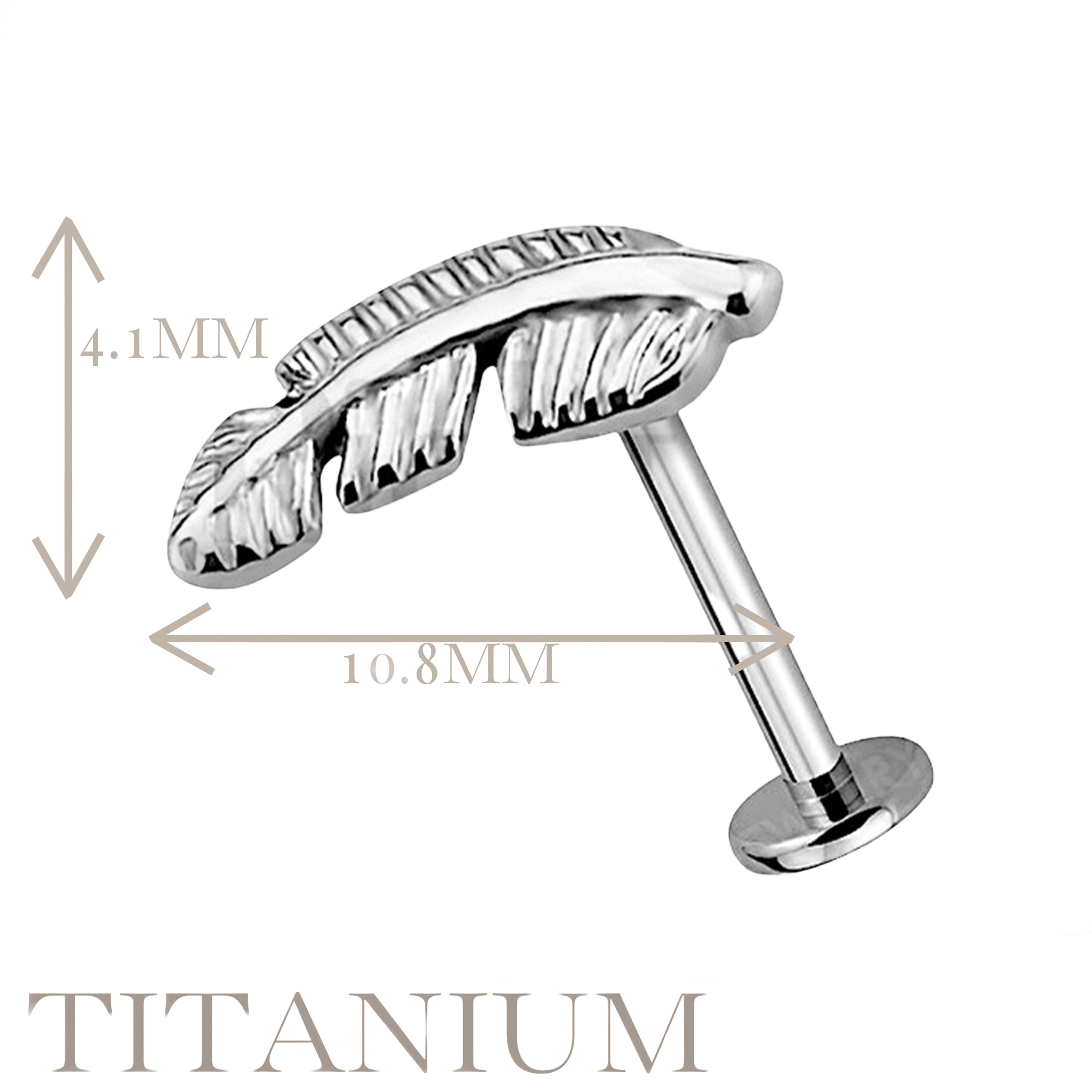Implant Grade ASTM F136 Titanium Feather Internaly Threaded Labret