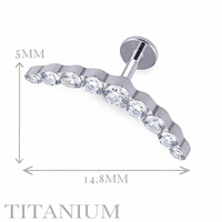 Implant Grade ASTM F136 Titanium Curve Stones Internaly Threaded Labret