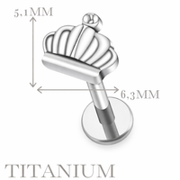 Implant Grade ASTM F136 Titanium Crown Internaly Threaded Labret
