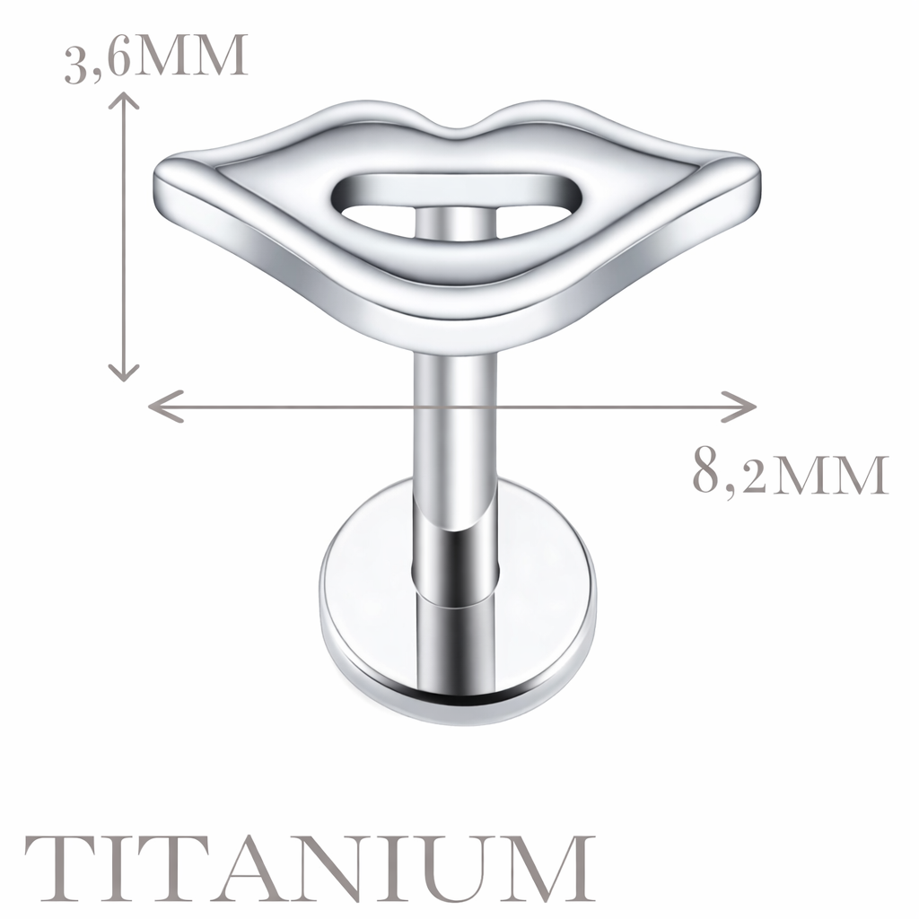 Implant Grade ASTM F136 Titanium Lips Internaly Threaded Labret