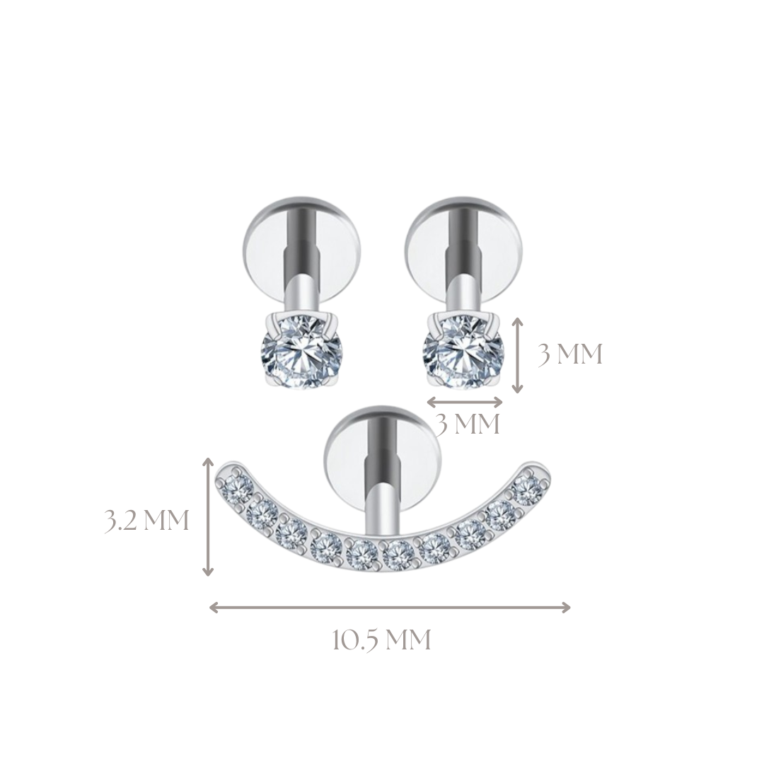 Implant Grade ASTM F136 Titanium Smiley Stones Internaly Threaded Labret