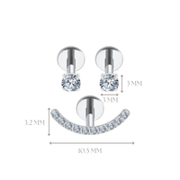 Implant Grade ASTM F136 Titanium Smiley Stones Internaly Threaded Labret