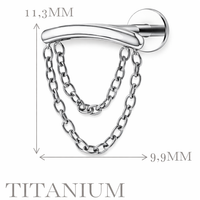 Implant Grade ASTM F136 Titanium Hidden Helix Chain Internaly Threaded Labret