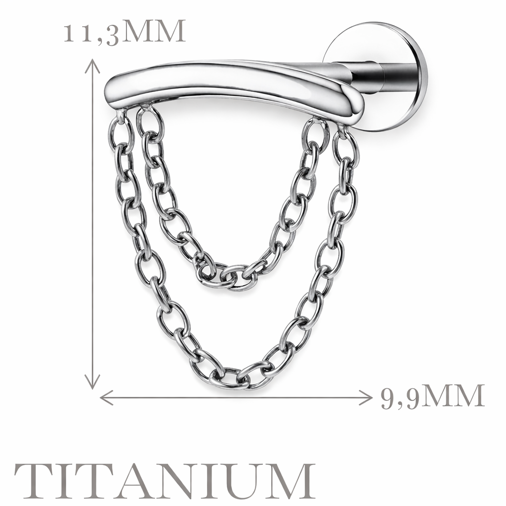 Implant Grade ASTM F136 Titanium Hidden Helix Chain Internaly Threaded Labret