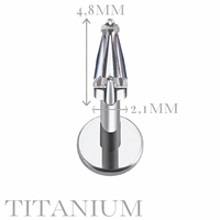 Implant Grade ASTM F136 Titanium Pointy Diamond Internaly Threaded Labret
