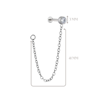 Implant Grade ASTM F136 Titanium Chain Stone Internaly Threaded Labret