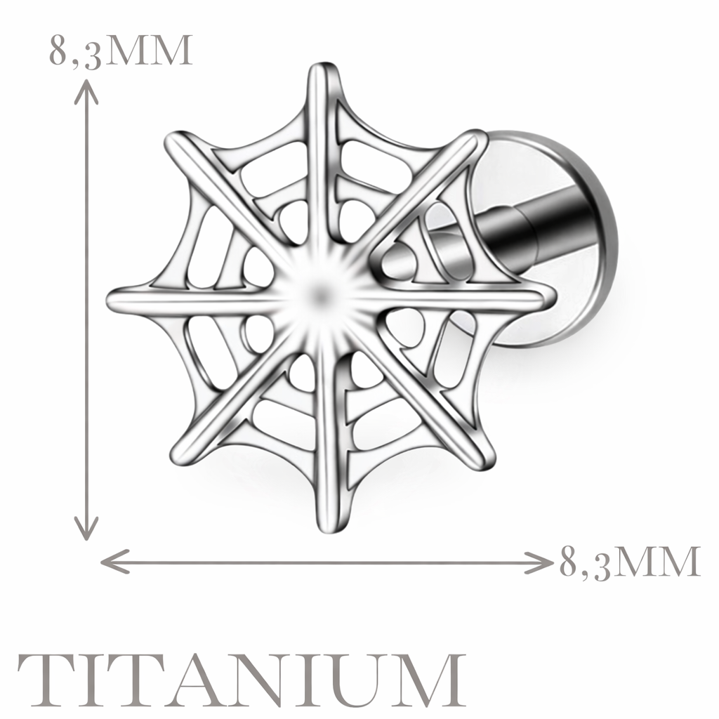 Implant Grade ASTM F136 Titanium Spiderweb Internaly Threaded Labret