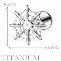 Implant Grade ASTM F136 Titanium Spiderweb Internaly Threaded Labret