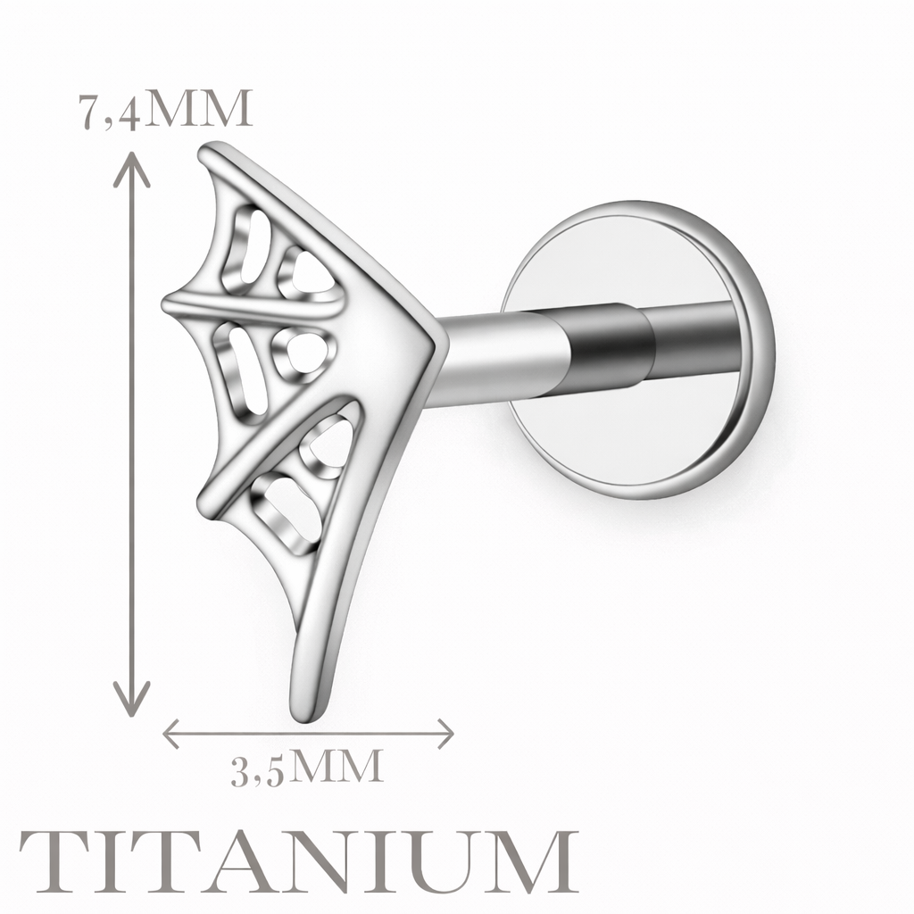Implant Grade ASTM F136 Titanium Small Spiderweb Internaly Threaded Labret