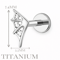 Implant Grade ASTM F136 Titanium Small Spiderweb Internaly Threaded Labret