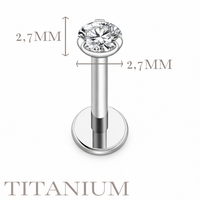 Implant Grade ASTM F136 Titanium Stone On Top Internaly Threaded Labret