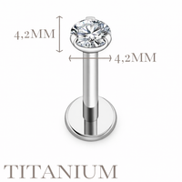 Implant Grade ASTM F136 Titanium Stone On Top Internaly Threaded Labret