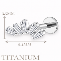 Implant Grade ASTM F136 Titanium Chrystal Fan Top Internaly Threaded Labret