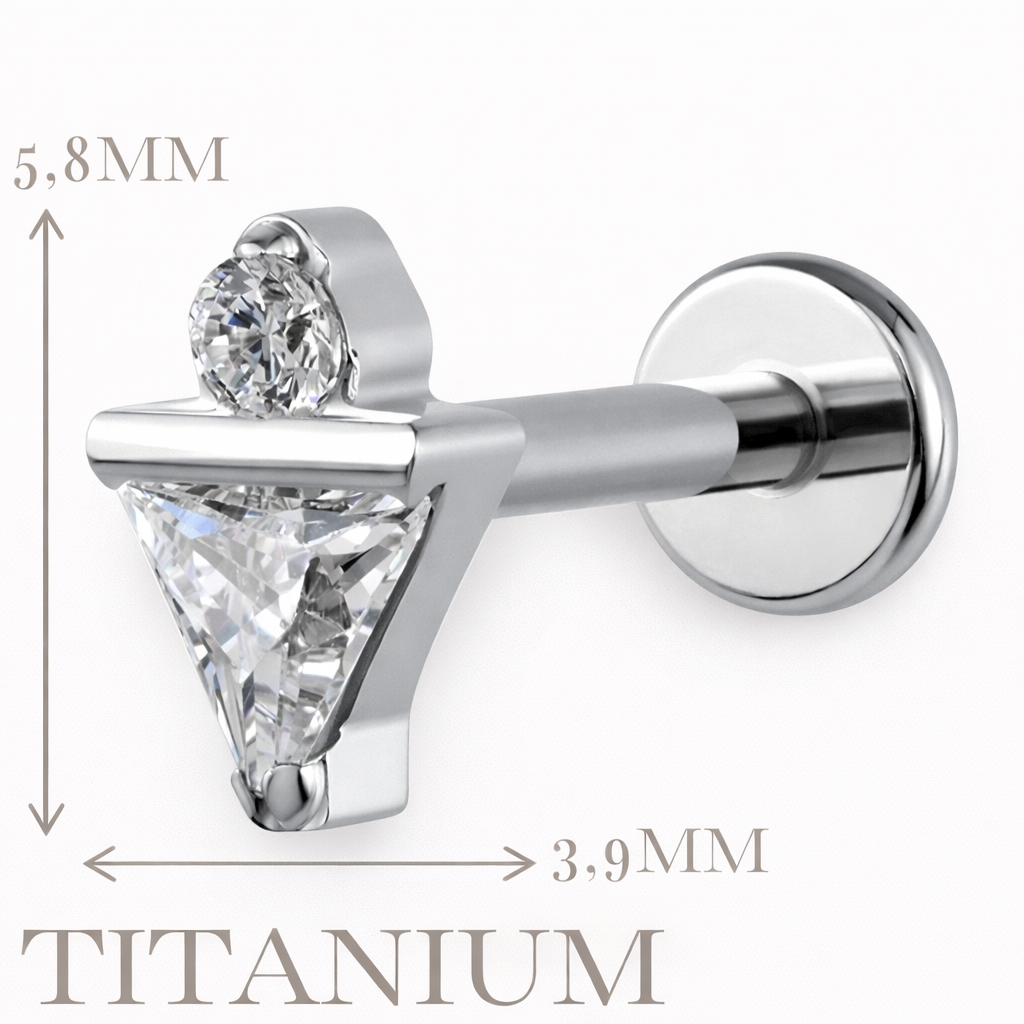 Implant Grade ASTM F136 Titanium Stone Rectangle Top Internaly Threaded Labret