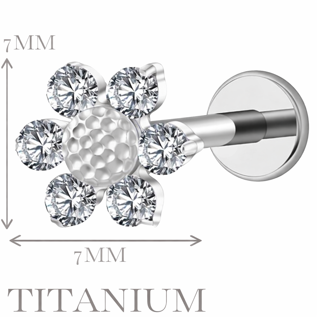 Implant Grade ASTM F136 Titanium Sunflower Internaly Threaded Labret