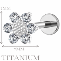 Implant Grade ASTM F136 Titanium Sunflower Internaly Threaded Labret