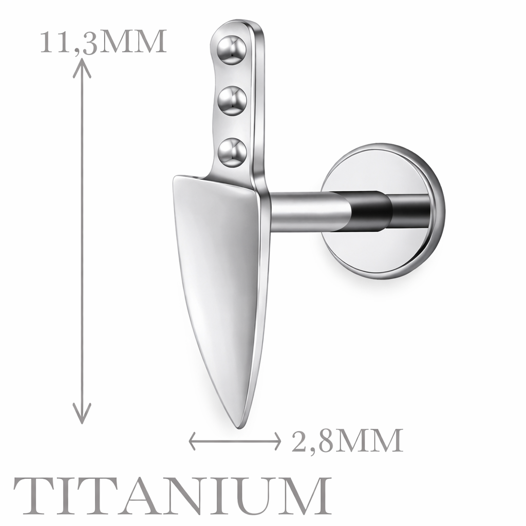 Implant Grade ASTM F136 Titanium Knife Internaly Threaded Labret