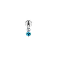 Implant Grade ASTM F136 Titanium Internaly Threaded Double CZ Labret