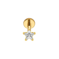Implant Grade ASTM F136 Titanium Internaly Threaded CZ Star Labret