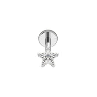 Implant Grade ASTM F136 Titanium Internaly Threaded CZ Star Labret