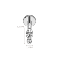Implant Grade ASTM F136 Titanium Drop And Round stone Internally Threaded