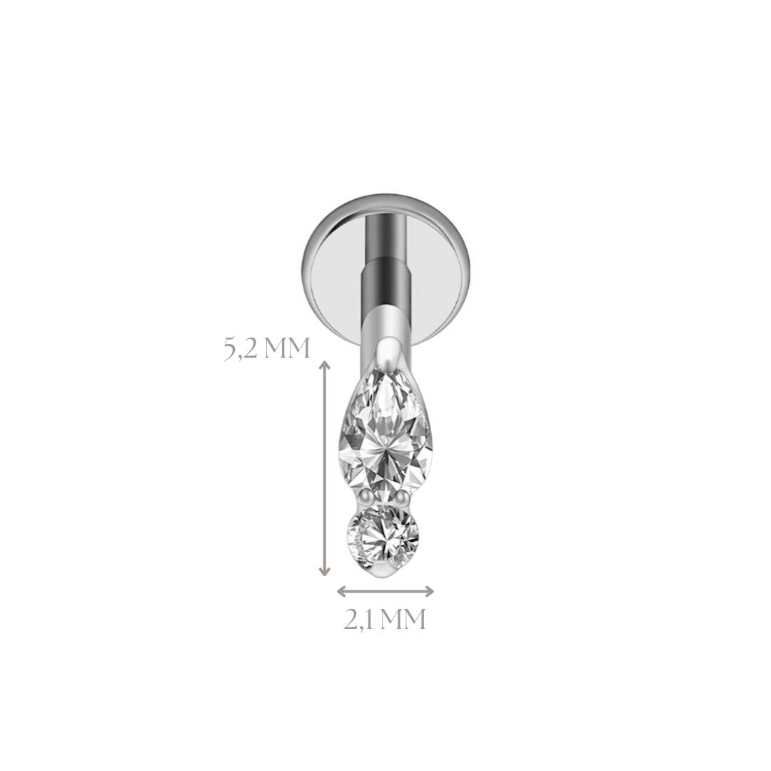 Implant Grade ASTM F136 Titanium Drop And Round stone Internally Threaded