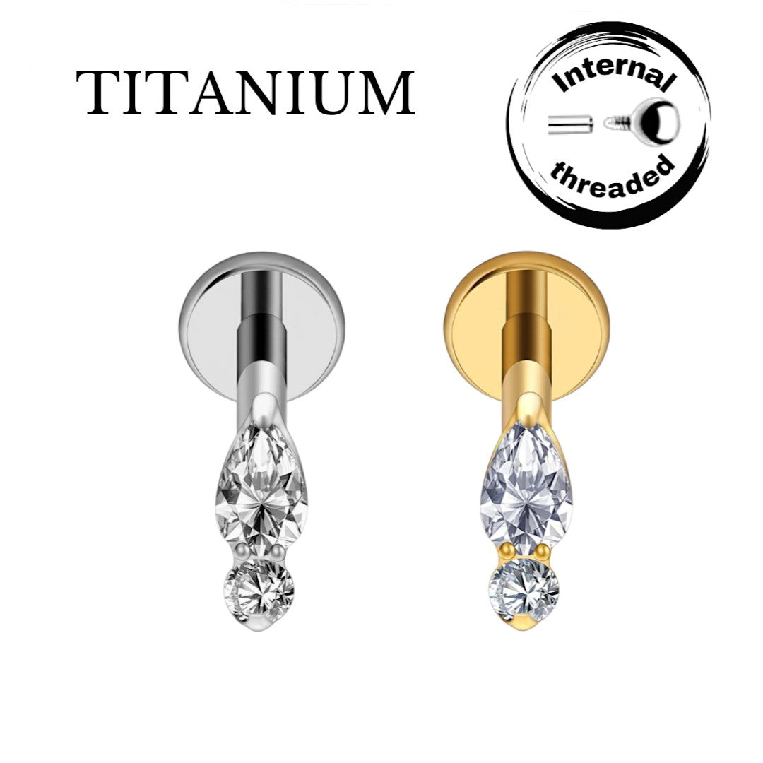 Implant Grade ASTM F136 Titanium Drop And Round stone Internally Threaded