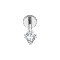 Implant Grade ASTM F136 Titanium Internaly Threaded Rhombos CZ Labret