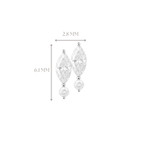 Implant Grade ASTM F136 Titanium Internaly Double CZ Labret