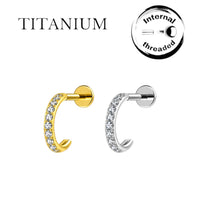 Implant Grade ASTM F136 Titanium Labret CZ C Internaly Threaded