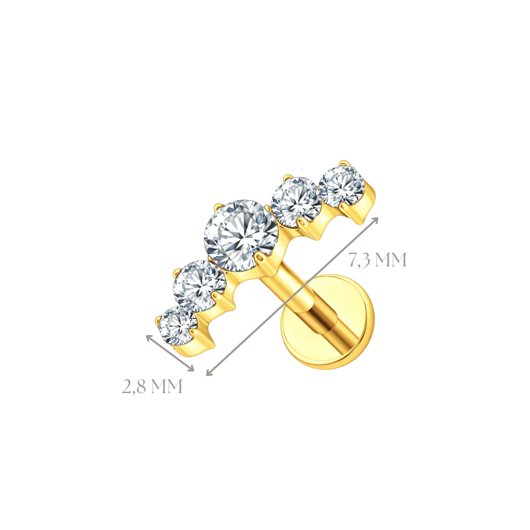 Implant Grade ASTM F136 Titanium Small Stone Arch Internally Threaded Labret