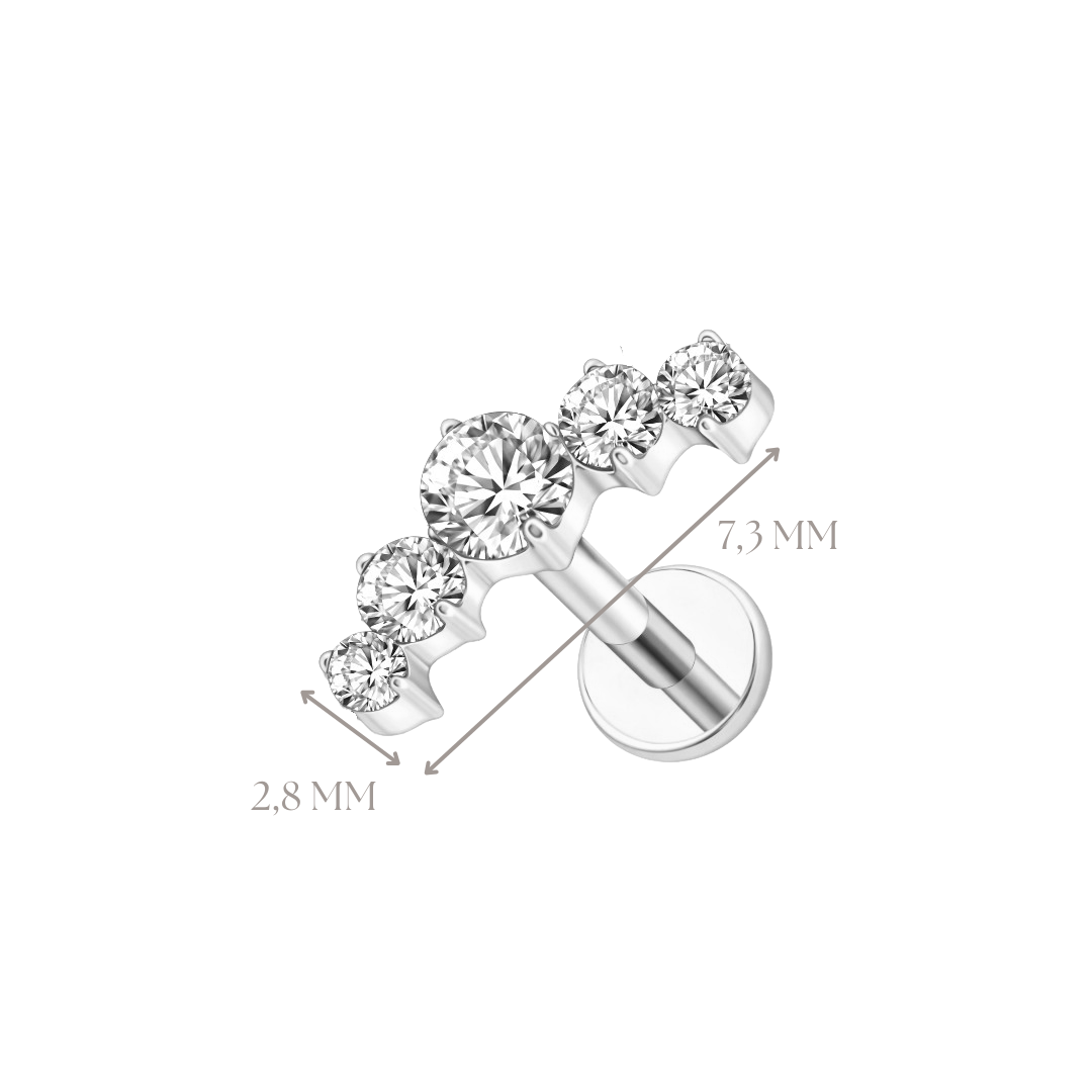 Implant Grade ASTM F136 Titanium Small Stone Arch Internally Threaded Labret