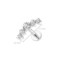 Implant Grade ASTM F136 Titanium Small Stone Arch Internally Threaded Labret