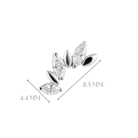 Implant Grade ASTM F136 Titanium Internaly Threaded SMALL VERSION 3 CNC Set Marquise CZ Alternate Labret
