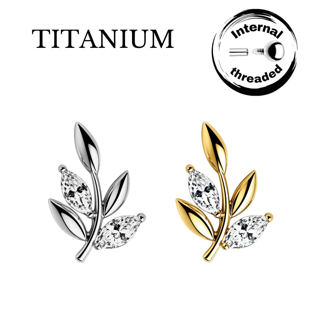 Implant Grade ASTM F136 Titanium Leaf 2 Marquise Labret