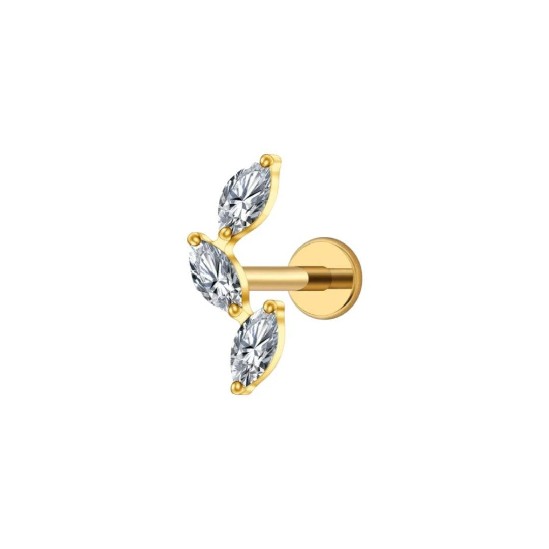 Implant Grade ASTM F136 Titanium 3 Marquise Labret Small