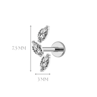 Implant Grade ASTM F136 Titanium 3 Marquise Labret Small