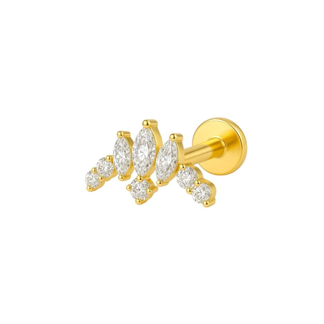Implant Grade ASTM F136 Titanium 8 CZ Figure Internaly Threaded Labret