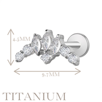 Implant Grade ASTM F136 Titanium 8 CZ Figure Internaly Threaded Labret