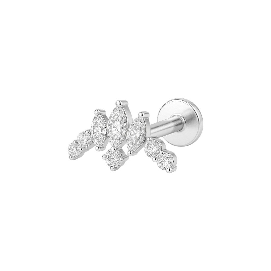 Implant Grade ASTM F136 Titanium 8 CZ Figure Internaly Threaded Labret