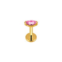 Implant Grade ASTM F136 Titanium 1 Oval CZ Or Opal Internaly Threaded Labret