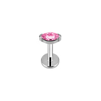 Implant Grade ASTM F136 Titanium 1 Oval CZ Or Opal Internaly Threaded Labret