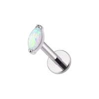 Implant Grade ASTM F136 Titanium 1 Oval CZ Or Opal Internaly Threaded Labret