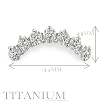 Implant Grade ASTM F136 Titanium 7 CZ Next To Each Other Internaly Threaded Labret