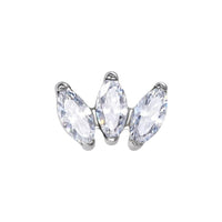 Implant Grade ASTM F136 Titanium 3 CZ Marquise 2 Lower. Internaly Threaded Labret