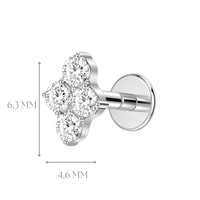 Implant Grade ASTM F136 Titanium Labret Four Stones Oval