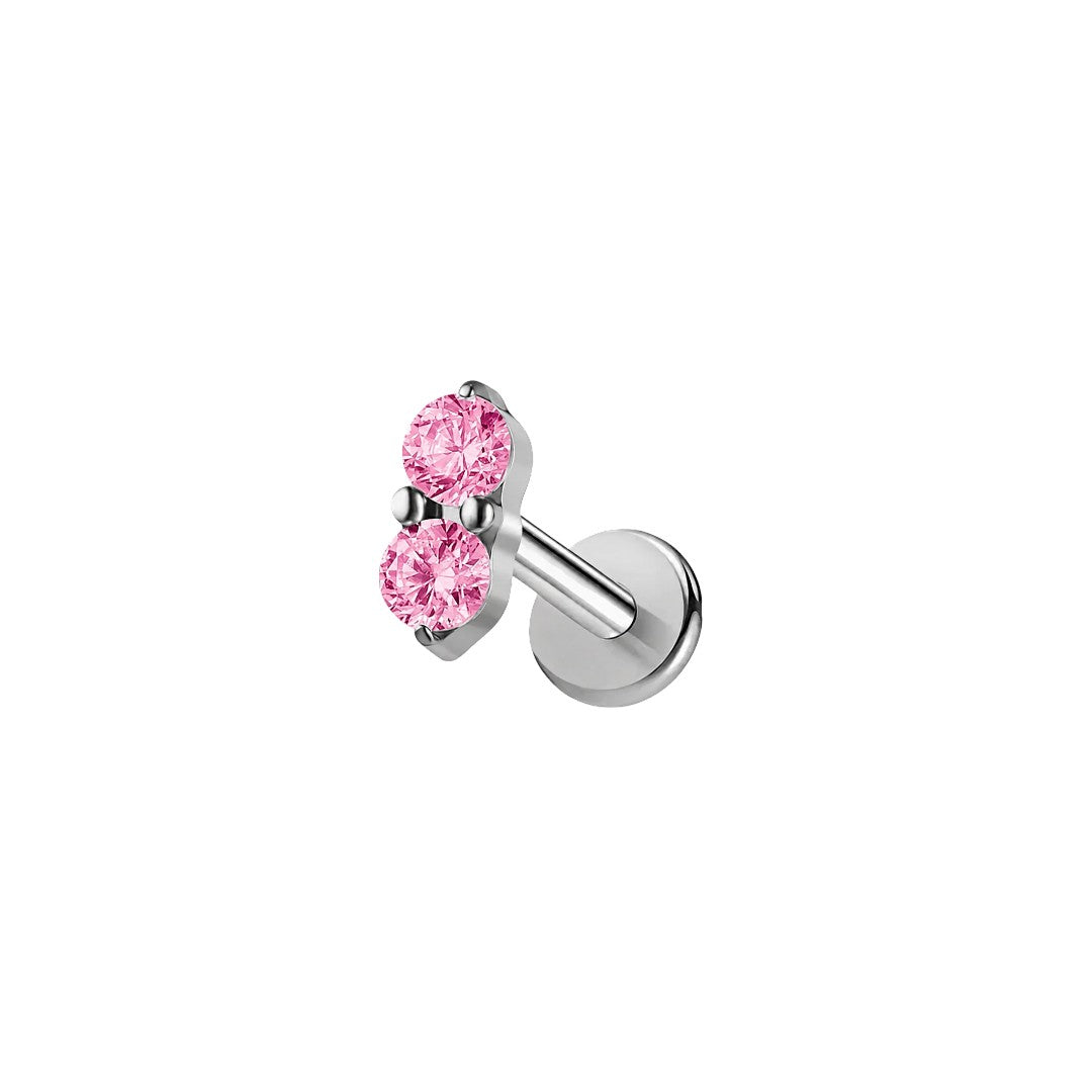 Implant Grade ASTM F136 Titanium 2 CZ Small Internaly Threaded Labret