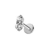 Implant Grade ASTM F136 Titanium 2 CZ Small Internaly Threaded Labret